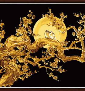 großhandel diy Ölgemälde goldenen blume malen nach zahlen Größe goldene malerei