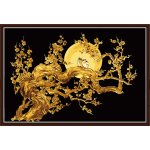 großhandel diy Ölgemälde goldenen blume malen nach zahlen Größe goldene malerei