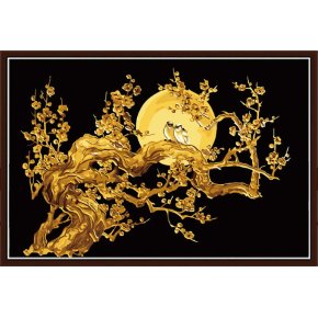 großhandel diy Ölgemälde goldenen blume malen nach zahlen Größe goldene malerei