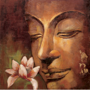 Nuevos productos caliente foto pinturas al óleo abstractas buda en la lona para room decor
