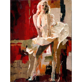Nuevos productos hot foto del retrato famoso pinturas acrílicas en la lona para room decor