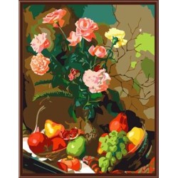 Handmade moderne Ölgemälde von nummer yiwu manufaktur, neue blume bild malerei