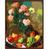 handmade modern oil painting by number Yiwu manufactory ,new flower picture painting