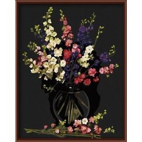 Abstrakte holzrahmen malen nach zahlen, neue blumen-design kunst gesetzt neupreis gx6228