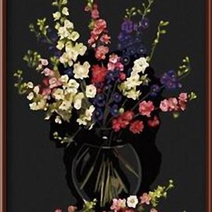 Abstract wooden frame painting by numbers ,new flower design art set factory price GX6228