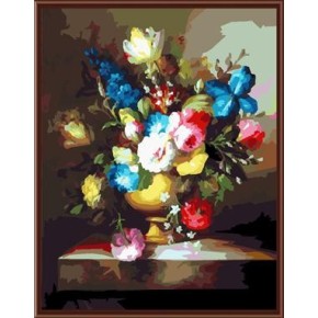 Malerei kunst gesetzt malen nach zahlen leinwand Ölgemälde blumen-design gx6310