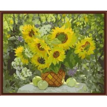 sunflower diy coloring by numbers The best oil painting factory in China GX6289