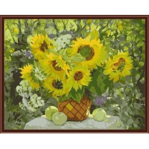 sonnenblumen diy färbung nach zahlen das beste Öl malerei fabrik in china gx6289