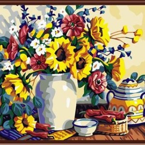 SGS CE yiwu manufactor hand painted DIY digital acrylic oil canvas painting by numbers GX6025