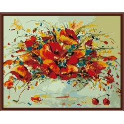 Pinturas al óleo lienzo, Diy pintura por números nuevo diseño de la flor GX6361