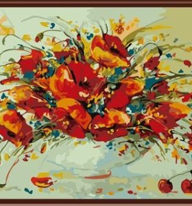 Pinturas al óleo lienzo, Diy pintura por números nuevo diseño de la flor GX6361
