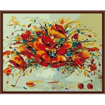 canvas oil paintings,diy painting by numbers new flower design GX6361
