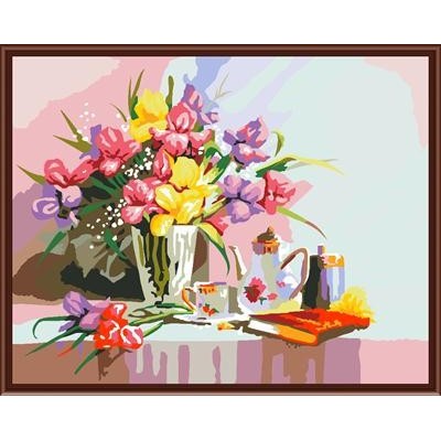 Aceite abstracto de las flores pintura, Acrílico pintura de la flor por números, Gx6352