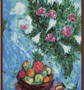 Lona pintura al óleo bodegones flor y fruta ventas al por mayor abstracta pintura al óleo diy by número GX6432