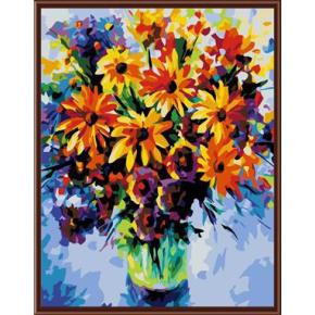 malen nach zahlen auf leinwand mit blume bild gx6375