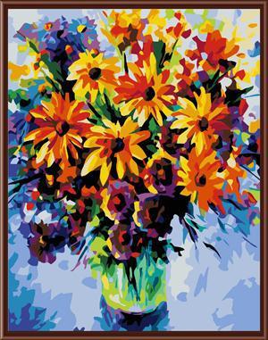 paint by numbers on canvas with flower picture GX6375
