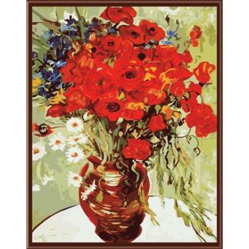 diy acrylic oil painting on canvas abstract dlower and vase photo painting by number GX6396