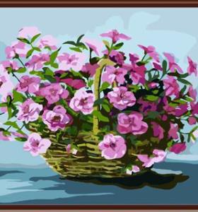 Acrílico pintura al óleo sobre lienzo de pintura por número con imagen de la flor GX6403 yiwu art proveedores