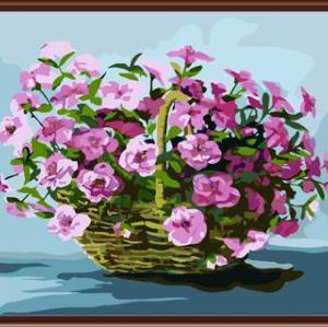 acrylic oil painting on canvas painting by number with flower picture GX6403 yiwu art suppliers