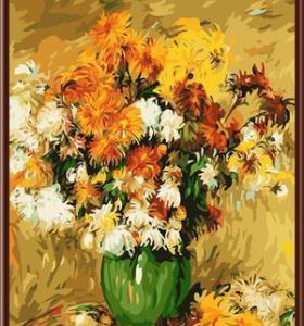 abstrakte sonnenblumen mit handbemalte vase Ölbild auf leinwand gemälde von nummer gx6417 großhandel kunst lieferanten yiwu