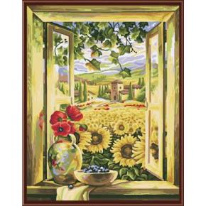 Ölbild auf leinwand gemälde von nummer gx6419 sonnenblumen design großhandel kunst lieferanten yiwu