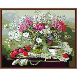 Lona pintura al óleo bodegones flor y fruta pintura al óleo del diseño por números GX6438