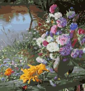 handmaded pintura al óleo por números abstractos diseño de la flor paintng sobre lienzo gx6575