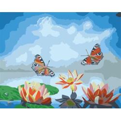 blume und schmetterling design leinwand Ölgemälde kit malerei für Anfänger gx6583 gesetzt