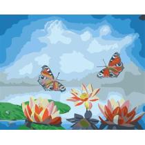 flower and butterfly design canvas oil painting kit painting for beginners set GX6583