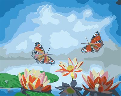 flower and butterfly design canvas oil painting kit painting for beginners set GX6583