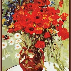 flower canvas oil paintings,diy painting by numbers new flower design GX6396