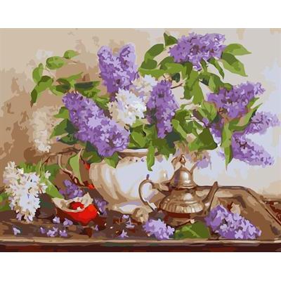 still life flower picture canvs oil paint by number GX6676