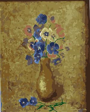 abstract digital painting by numbers GX6659 flower and vase picture still life painting