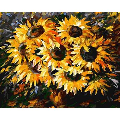 digital oil painting astract painting by numbers with sunflower picture 2015 new design GX6751