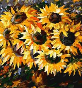 abstract oil painting by number 2015 factory hot selling picture GX6783 sunflower design