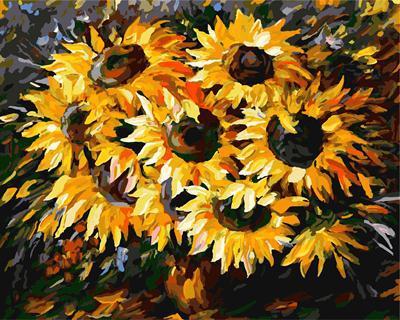 abstract oil painting by number 2015 factory hot selling picture GX6783 sunflower design