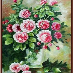GX6815 paint by number 2015 canvas oil painting with flower and vase picture