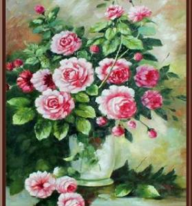 GX6815 paint by number 2015 canvas oil painting with flower and vase picture