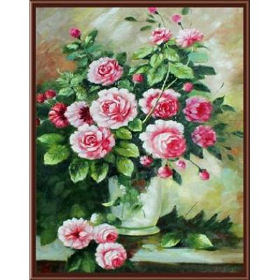 Gx6815 pintura by número 2015 de la lona pintura al óleo con la flor y el florero imagen