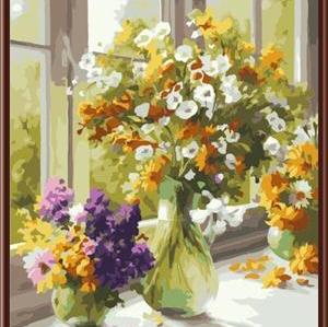 still life flower design oil painting by numbers GX6803 wholesales new design 2015