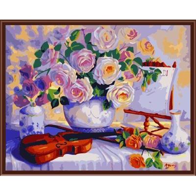 still life flower design oil painting by numbers GX6804 wholesales new design 2015