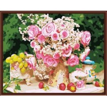 GX6854 canvas diy painting by numbers flower hot photo