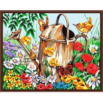 oil painting on canvas painting by number GX6420 flower and butterfly design wholesales art suppliers yiwu