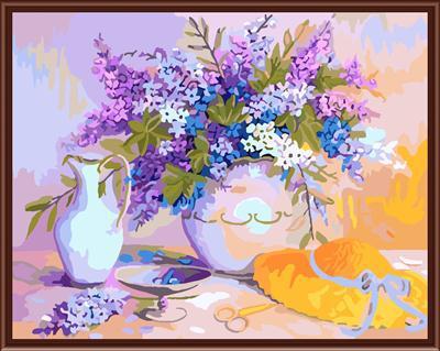 GX6813 paint by number 2015 canvas oil painting with flower and vase picture