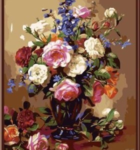 oil handmaded painting by numbers paint boy brand GX6830 still life flower with vase design