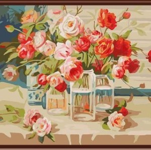 GX6848 canvas oil flower coloring by numbers
