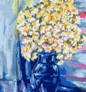still life flower photo with vase canvs oil paint by number GX6673