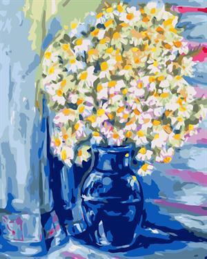 still life flower photo with vase canvs oil paint by number GX6673