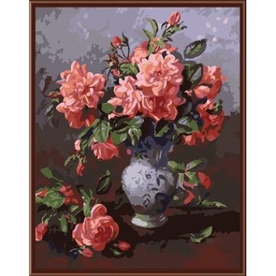 Aceite handmaded pintura by números pintura marca chico GX6829 todavía flor vida con diseño del florero