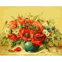 art suppliers canvas oil painting by numbers flower picture GX7173